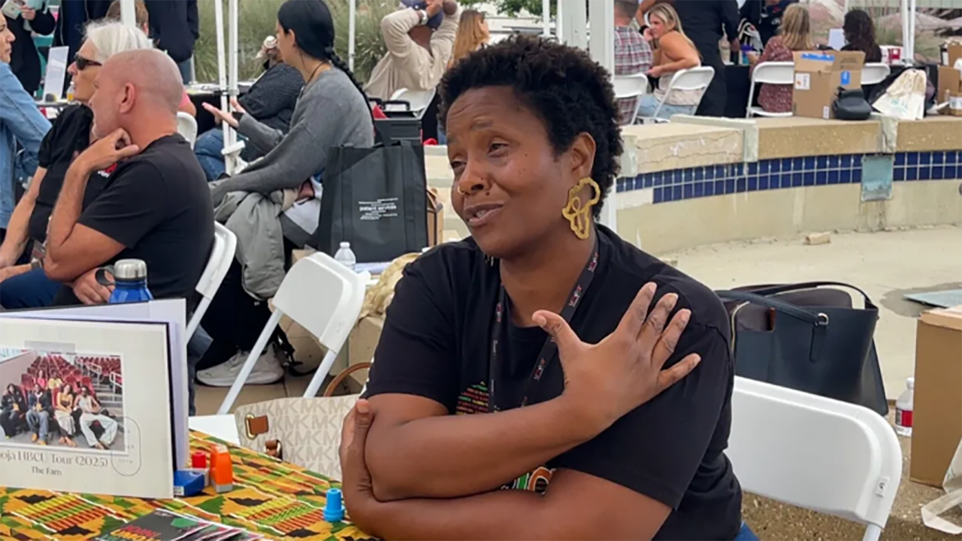 Staffed booth at Wellness event on-campus